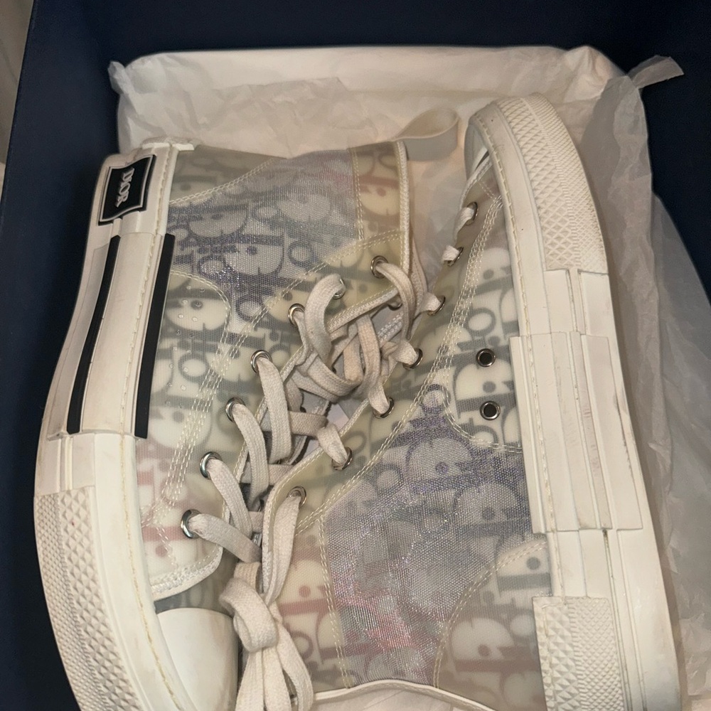 Dior B23 High-Top Sneakers in Red and Blue - Picture 6 of 11